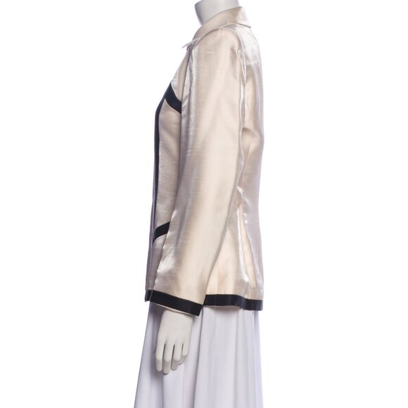Vintage Escada by Margaretha Ley Satin Jacket Champagne Black Trim. EU 36 - Picture 2 of 5